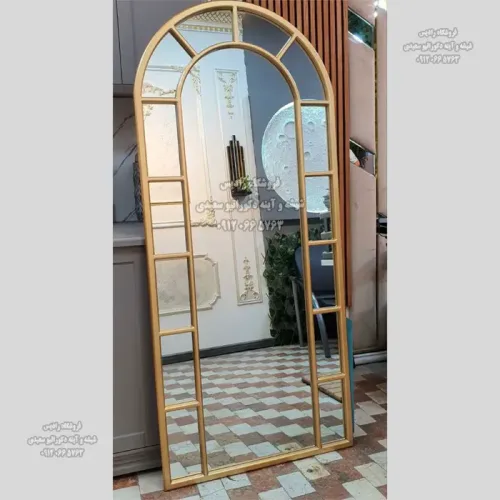 آینه قدی گنبدی شبکه ای ( فریم چوبی - MDF )