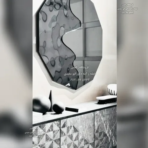 آینه دست ساز دیواری کریستال مدل N