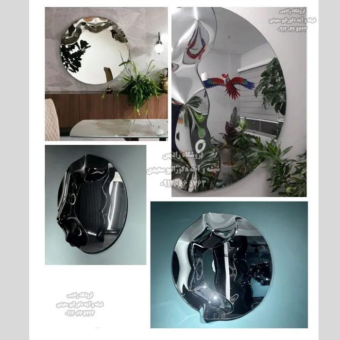 آینه دست ساز دیواری کریستال گرد 1