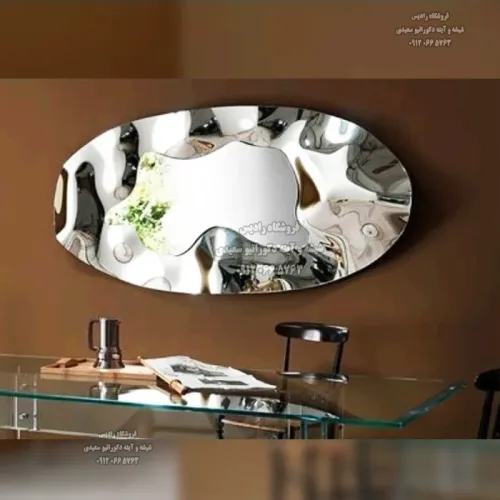 آینه دست ساز قدی مدل کریستال بیضی